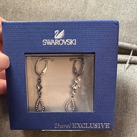 Swarovski Silver and Crystal Teardrop Earrings - Picture 9 of 10